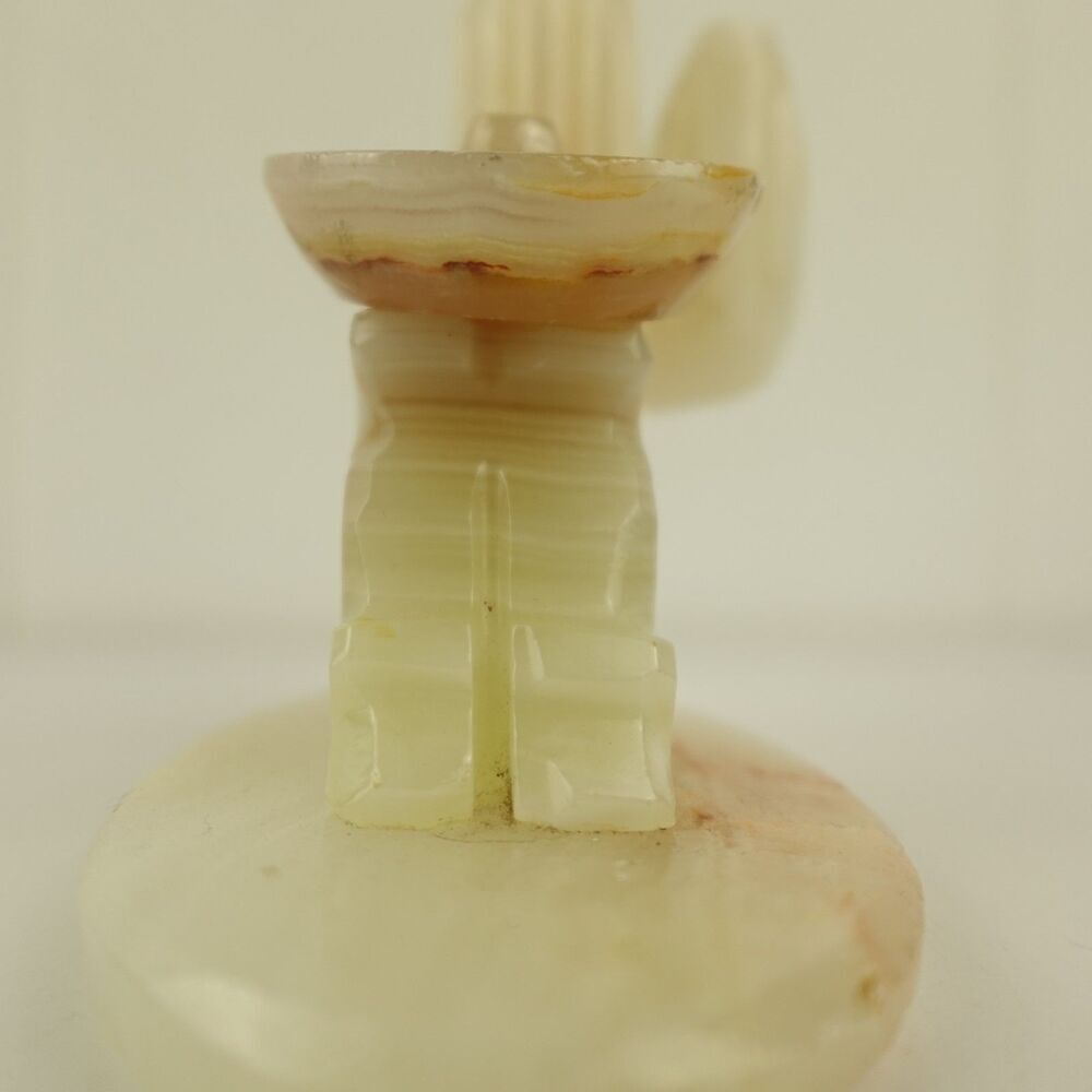 Mexican Carved Onyx Bookend Cactus Sombrero Siesta Vintage - Picture 6 of 13